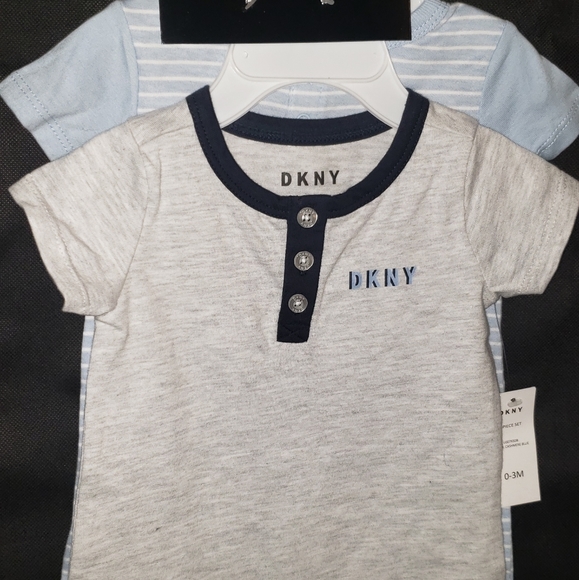 SOLD!! Adorable DKNY Baby Boys Two-pack Romper - Picture 3 of 4